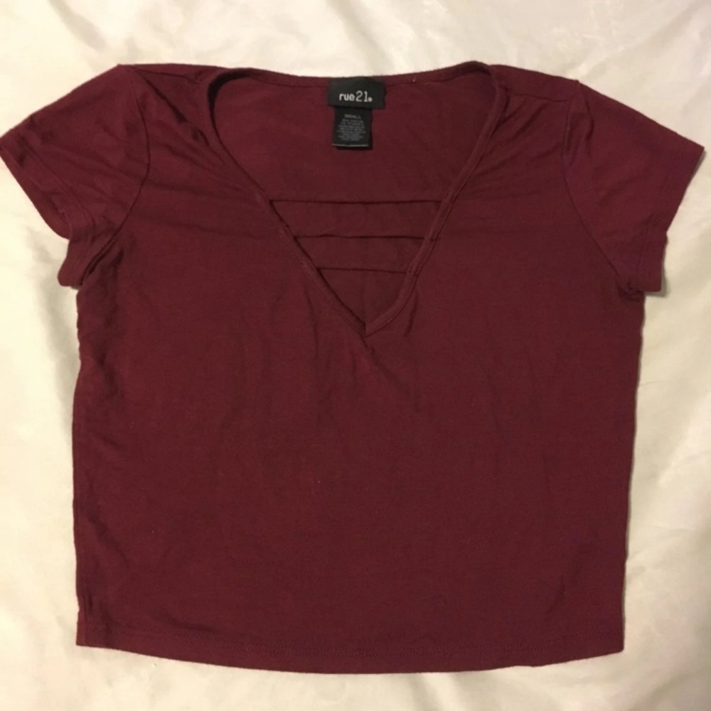 Burgundy crop top